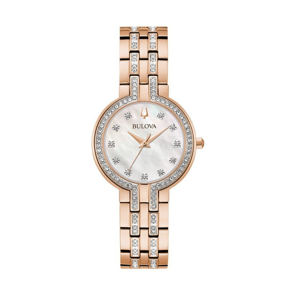 Bulova Classic Crystal Women's Mother of Pearl Dial Quartz Watch 98X135