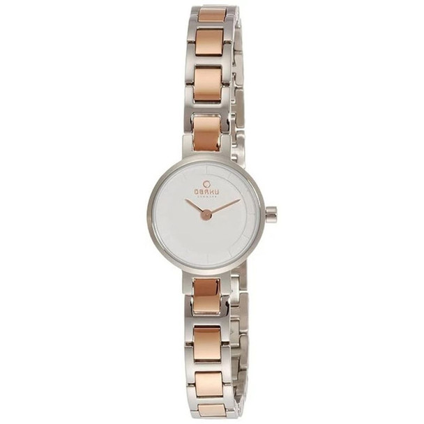Obaku Let Peach Women's Two-Tone Stainless Steel Quartz Watch V198LXCISC