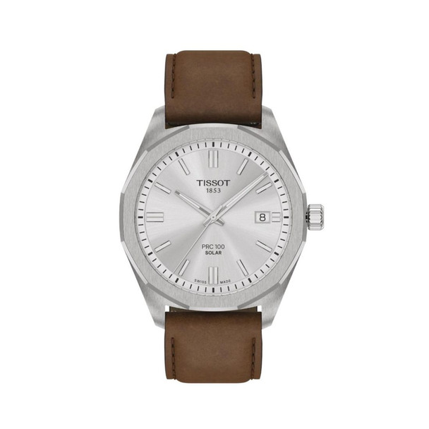 Tissot PRC 100 Solar Men's Silver Dial Quartz Watch T151.422.16.031.00