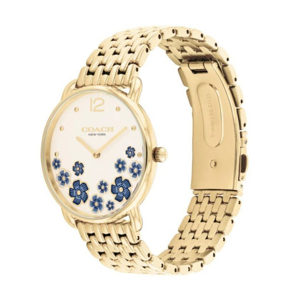 Coach Women's Elliot Gold-Tone Floral Dial Quartz Watch 14504517