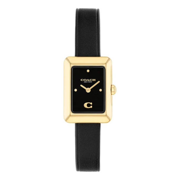 Coach Women's Mara Black Leather Strap Quartz Analog Watch 14504616
