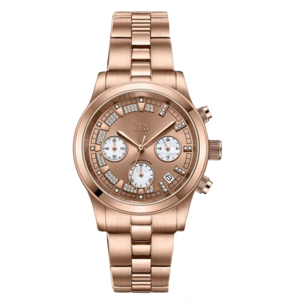 JBW Muse Unisex Rose Gold Diamond Chronograph Quartz Watch JB-6217-L