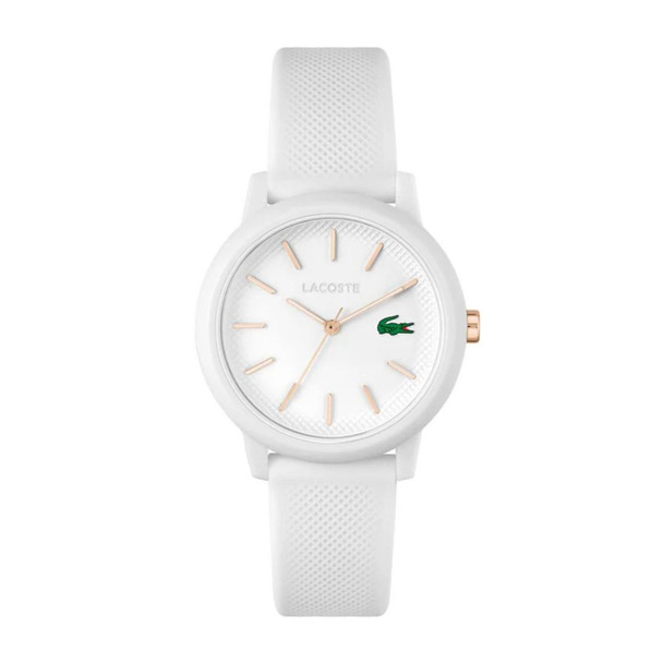 Lacoste 12.12 Women's White Silicone Strap Quartz Watch 2001211