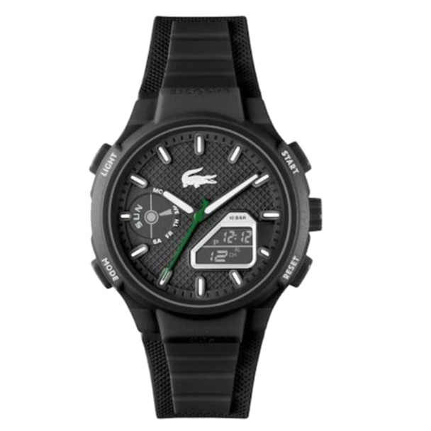 Lacoste LC33 Unisex Black Analog-Digital Silicone Strap Quartz Watch 2011365