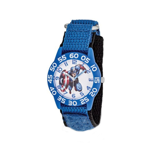 Disney Marvel Kids Captain America Time Teacher Blue Nylon Quartz Watch XWA5188