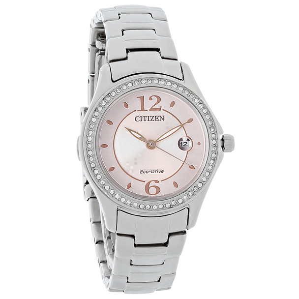 Citizen Eco-Drive Women's Silhouette Crystal Pink Dial Watch FE1140-86X