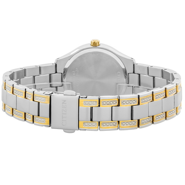 Citizen Eco-Drive Silhouette Women's Two Tone Stainless Crystal Watch FE1234-50D