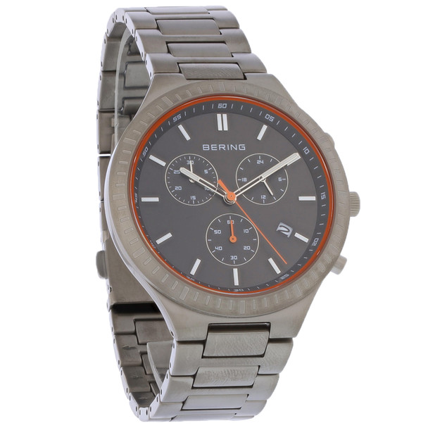 Bering Titan Men's Titanium Black Dial Chronograph Quartz Watch 11743-709