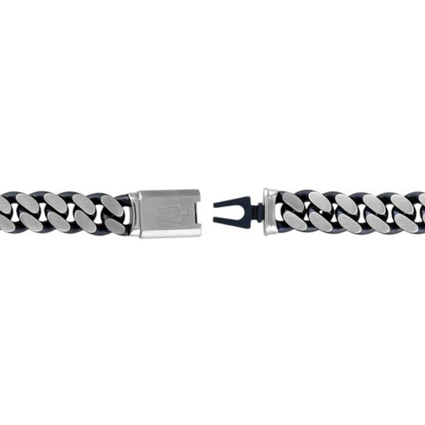 Bulova Men's Stainless Steel Curb Chain Bracelet BVB1015