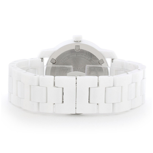 Movado Bold Women's Ceramic White Dial Swiss Quartz Watch 3600534