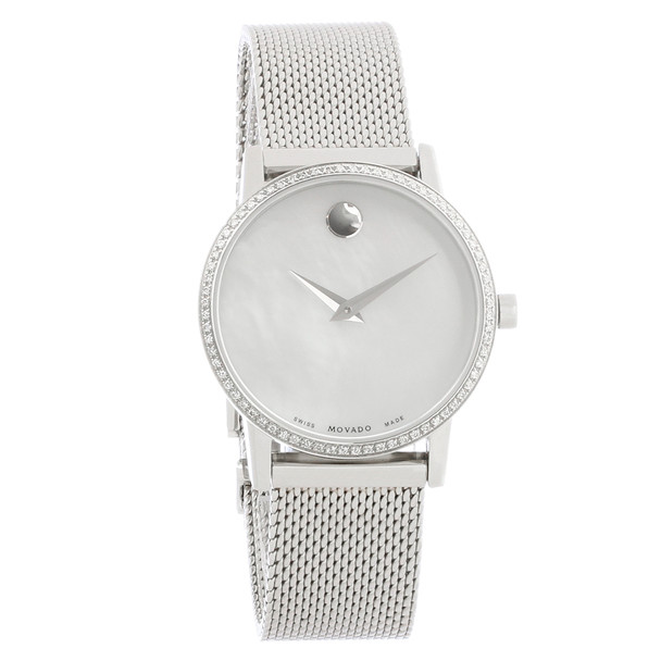 Movado Museum Classic Women's MOP Dial Diamond Quartz Watch 0607306
