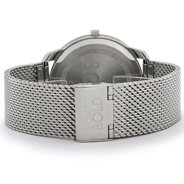 Movado Bold Men's Stainless Steel Silver Dial Swiss Quartz Watch 3600589