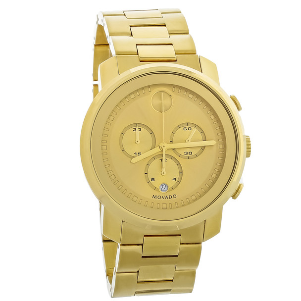 Movado Bold Men's Gold Tone PVD Steel Chronograph Quartz Watch 3600278