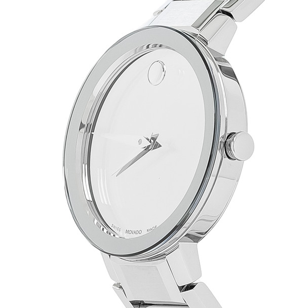 Movado Sapphire Ladies Stainless Steel Mirror Dial Quartz Watch 0607547
