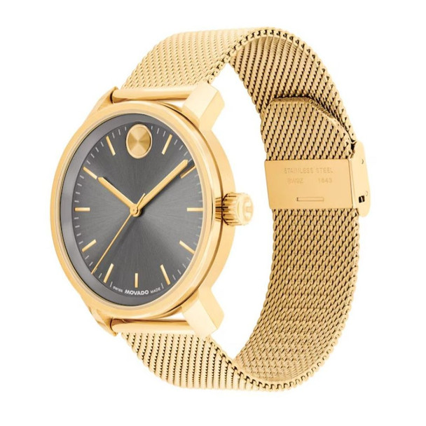 Movado Bold Men's Gunmetal Dial Gold-Tone Quartz Watch 3601309