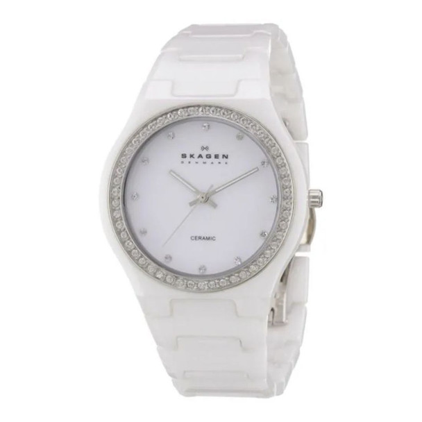 Skagen Ceramic Collection Women's White Dial Quartz Watch 813LXWC