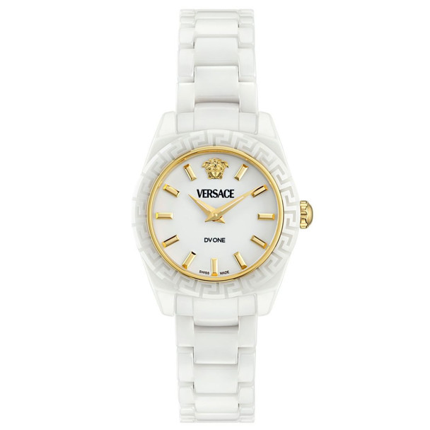 Versace DV One Mini Women's Quartz White Dial Ceramic Watch VE9F00224