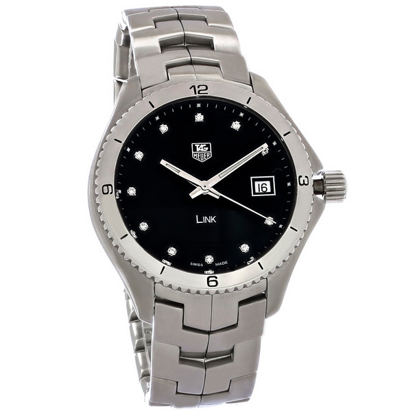 Tag Heuer Link Mens Diamond Black Dial Swiss Quartz Watch WAT1112.BA0950
