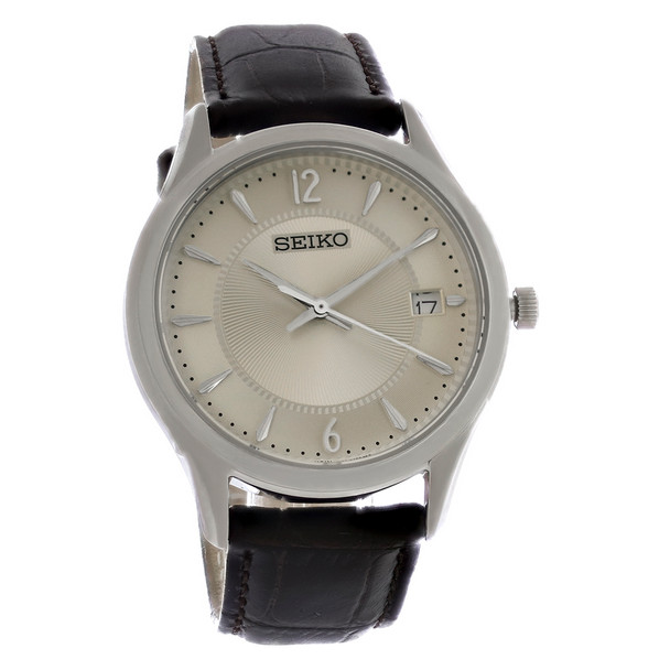 Seiko Essentials Men's White Dial Stainless Steel Quartz Watch SUR421