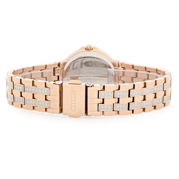 Citizen Eco-Drive Silhouette Women's Crystal Rose Gold Tone Watch EW2348-56A