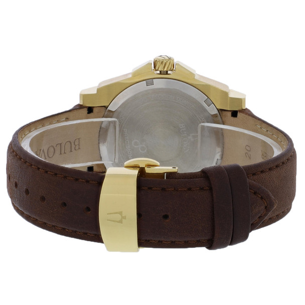 Bulova Precisionist Men's Gold Tone PVD Stainless Black Dial Quartz Watch 97B216