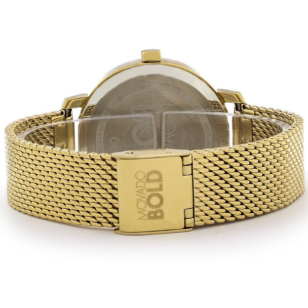Movado Bold Evolution Women's Gold Tone Plated Steel Swiss Quartz Watch 3600653