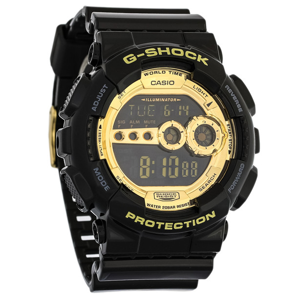Casio G-Shock GD-100 Series Chronograph World Time Quartz Watch GD100GB-1