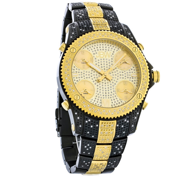 JBW Jet Setter 5 Time Zones Diamond Men's Quartz Watch JB-6213-D