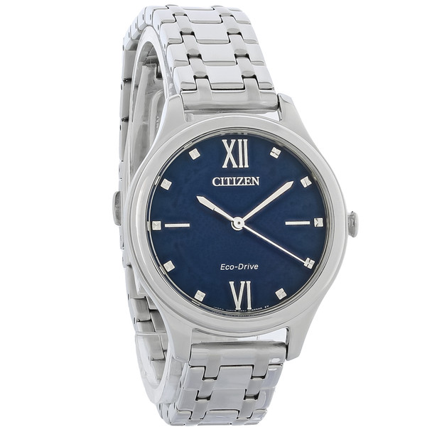 Citizen Eco Drive Corso Ladies Blue Dial Stainless Steel Watch EM0500-57L