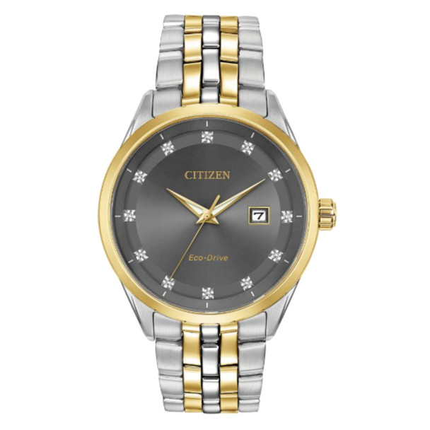 Citizen Corso Men's Diamond Charcoal Dial Eco-Drive Watch BM7258-54H