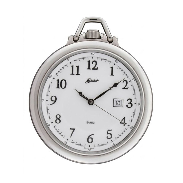 Belair Pockets Collection Men's White Dial Quartz Pocket Watch A1605W