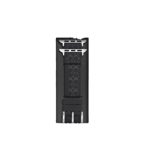 Coach 14700269 Women's Black Silicone Apple Watch Strap for 38,40,41mm