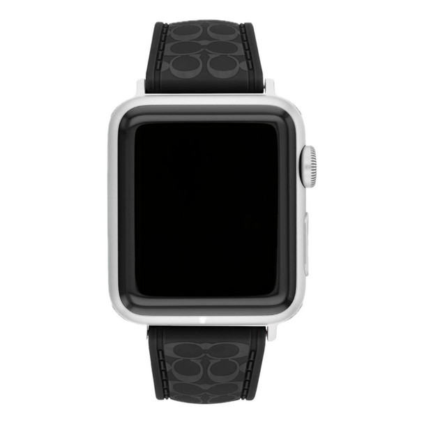 Coach 14700269 Women's Black Silicone Apple Watch Strap for 38,40,41mm