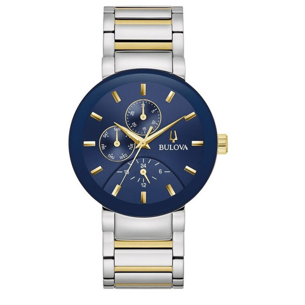 Bulova Men's Blue Dial Two-Tone Stainless Steel Quartz Watch 98C148