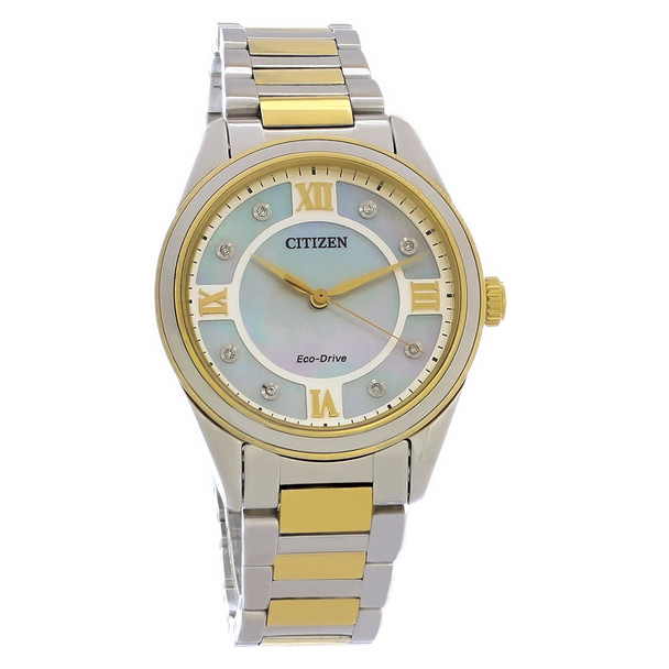 Citizen Eco-Drive Arezzo Women's 2-Tone Stainless Steel Diamond Watch EM0874-57D