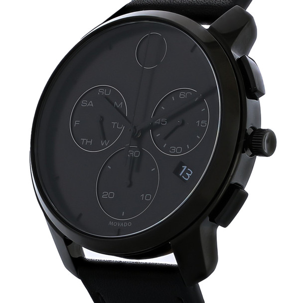 Movado Bold Thin Mens Black PVD Stainless Steel Swiss Quartz Watch 3600632
