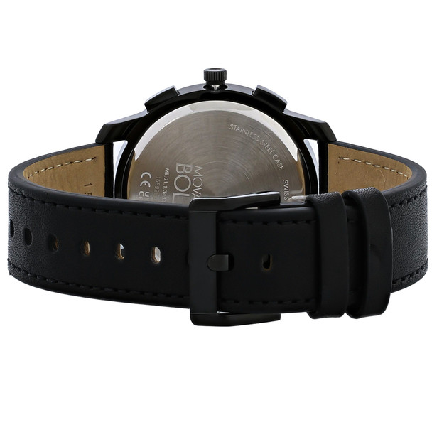 Movado Bold Thin Mens Black PVD Stainless Steel Swiss Quartz Watch 3600632