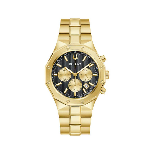 Bulova Prestige Classic Men's Black Dial Gold-Tone Quartz Watch 97B232