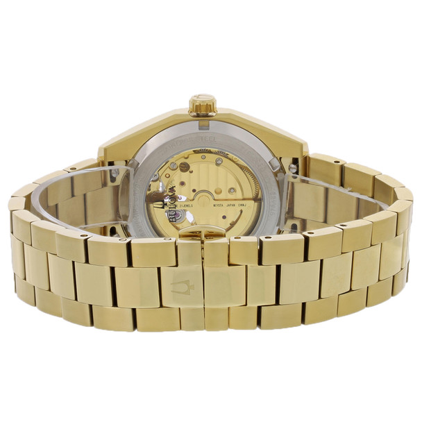 Bulova Surveyor Men's Gold Tone Stainless Champagne Dial Automatic Watch 97A182