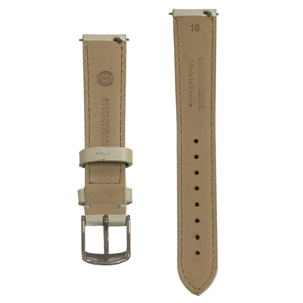 Michele Women's 16mm Off White Leather Watch Band Strap 301720708