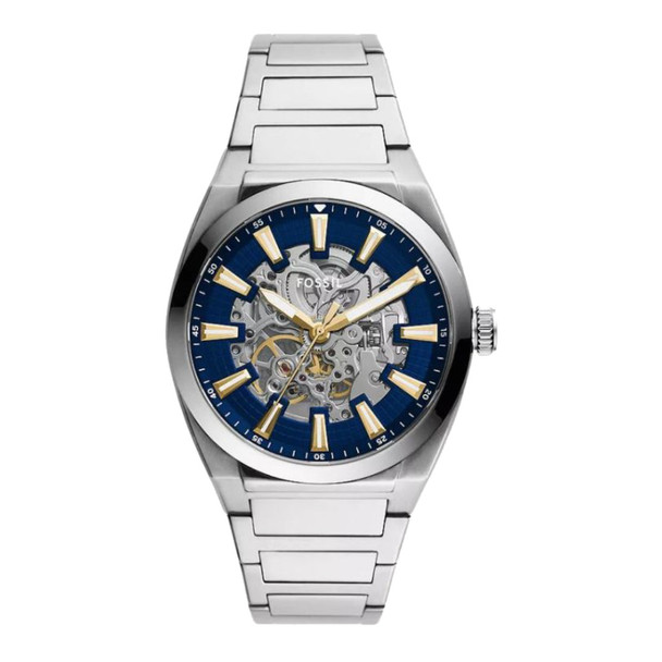 Fossil Everett Men's Blue Dial Stainless Steel Automatic Watch ME3220