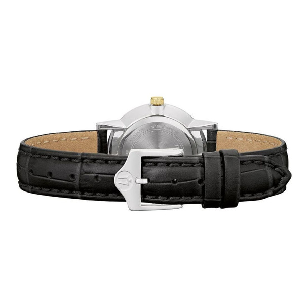 Bulova Sutton Women's Diamond Accent Black Leather Strap Watch - 98P225
