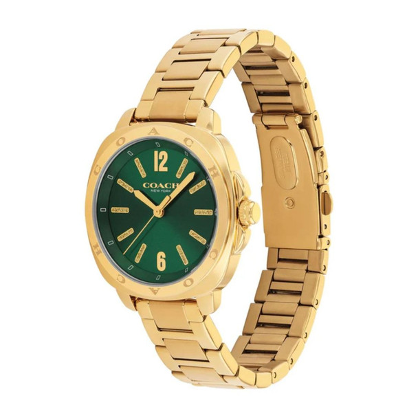 Coach Kitt Women's Gold-Tone Stainless Steel Green Dial Quartz Watch 14504535
