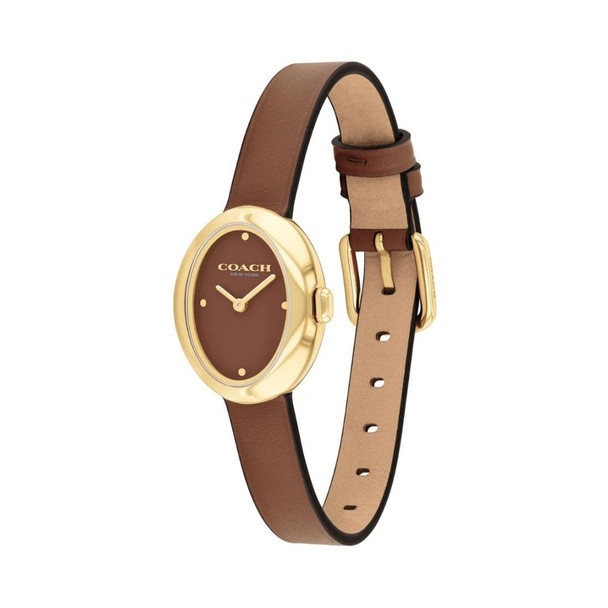 Coach Women's Sammy Quartz Gold-Tone Brown Dial Leather Strap Watch 14504426