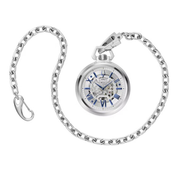 Bulova Sutton Men's Exhibition Automatic Pocket Watch 96A304