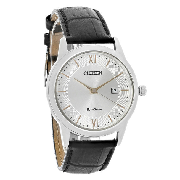 Citizen Men's Eco-Drive Black Leather Strap Watch - AW1236-03A