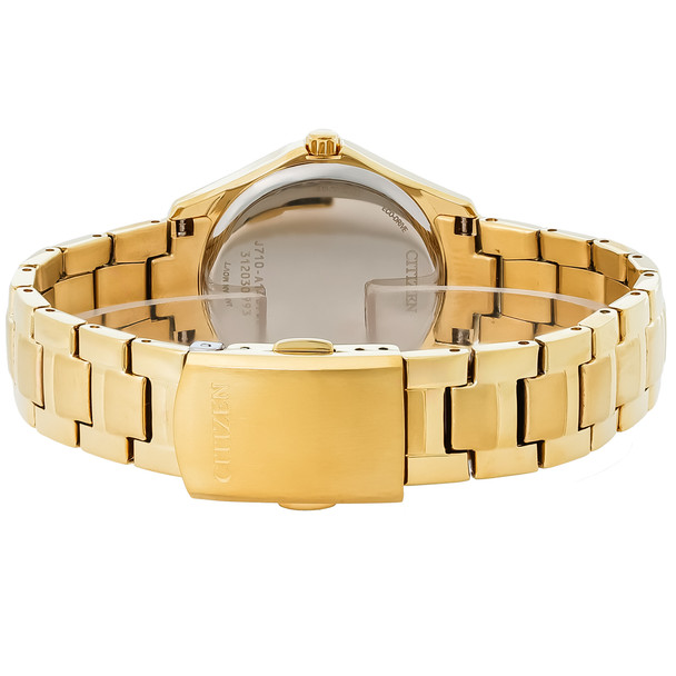 Citizen Eco-Drive Gold Plated Stainless Crystal Watch - FE1147-79P