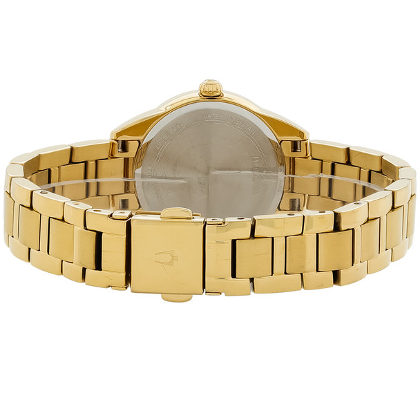 Bulova Women's Sutton Diamond Gold Tone Silver Dial Quartz Watch - 97P150