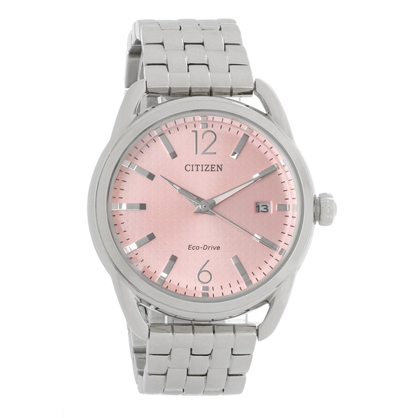 Citizen Eco DRIVE LTR Women's Pink Dial Stainless Steel Watch - FE6080-71X