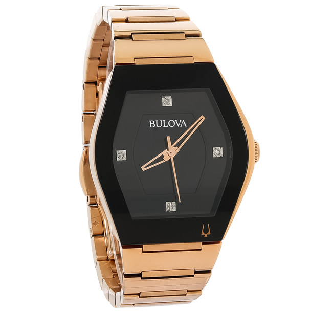 Bulova Gemini Women's Diamond Rose Gold Plated Stainless Quartz Watch - 97P158